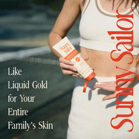 Sunny Sailor label closeup showing organic ingredient list and safety