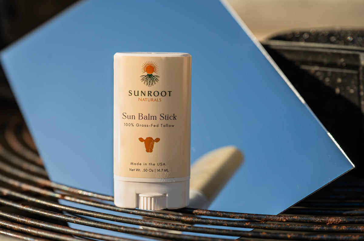 Sunroot Naturals stick used at beach showing reef-friendly mineral protection
