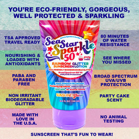 Sunshine & Glitter product label and ingredient list emphasizing vegan formulation