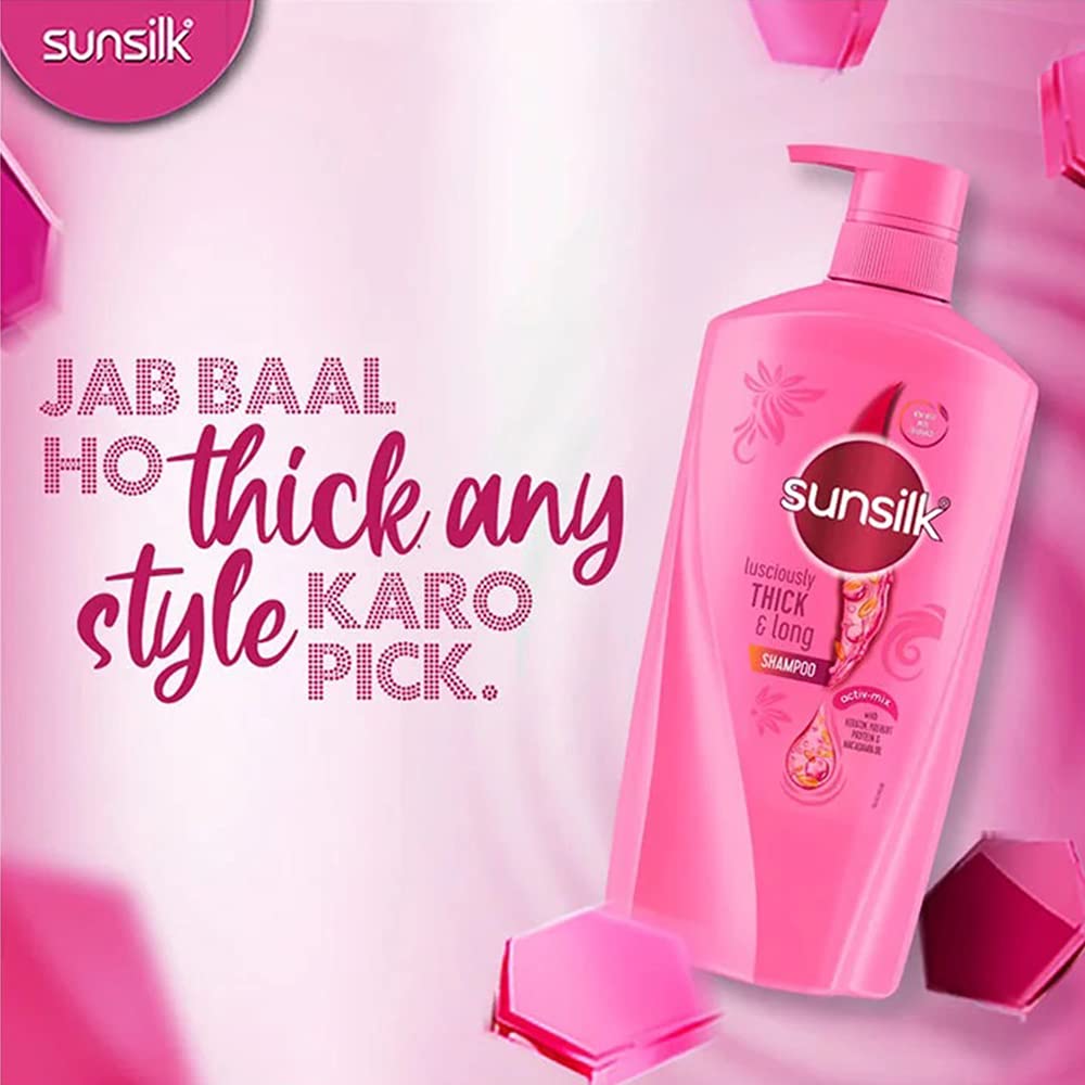 sunsilk bottle placed on bathroom shelf suggesting daily use