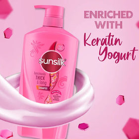 sunsilk label highlighting Keratin Yoghurt Complex for nourishment