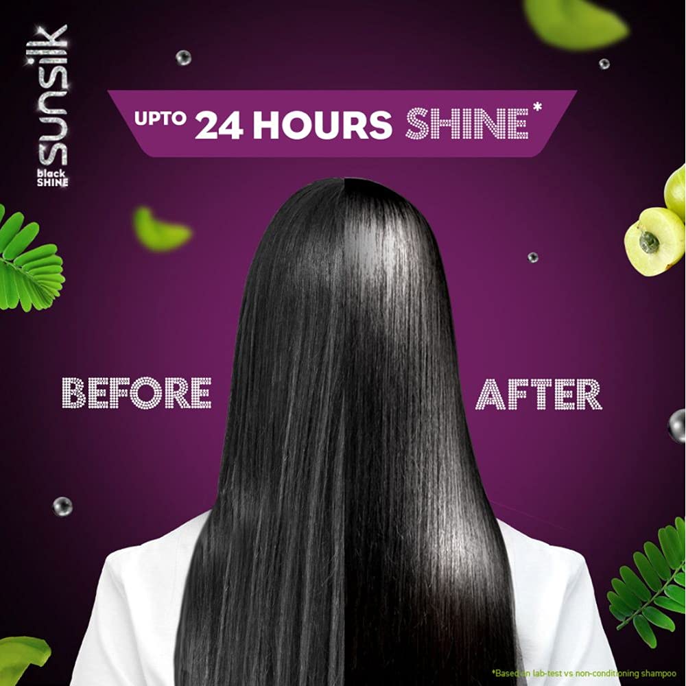 Sunsilk bottle in hand showing 650ml scale for value perception