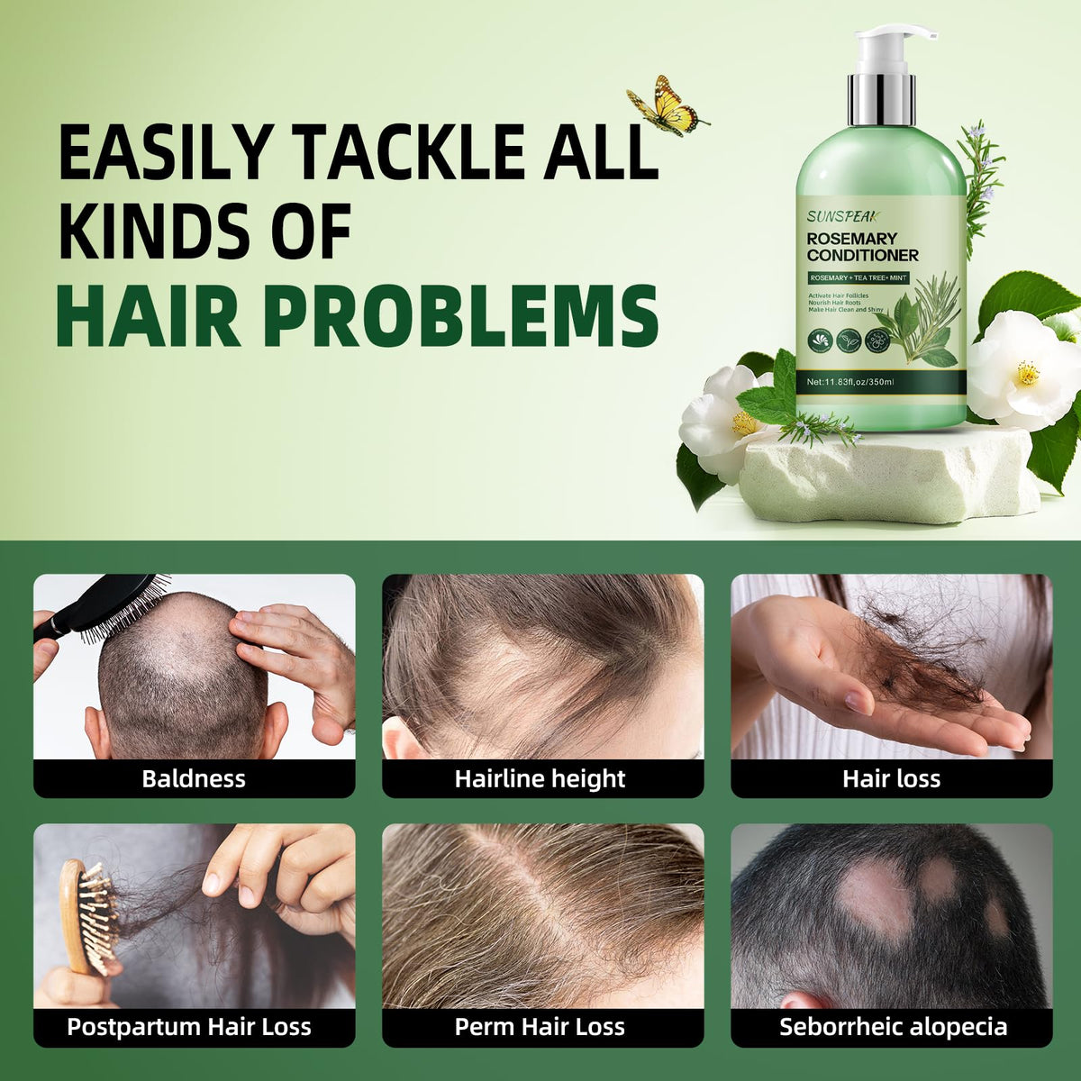 Sunspeak conditioner in hand showing size and amount per application
