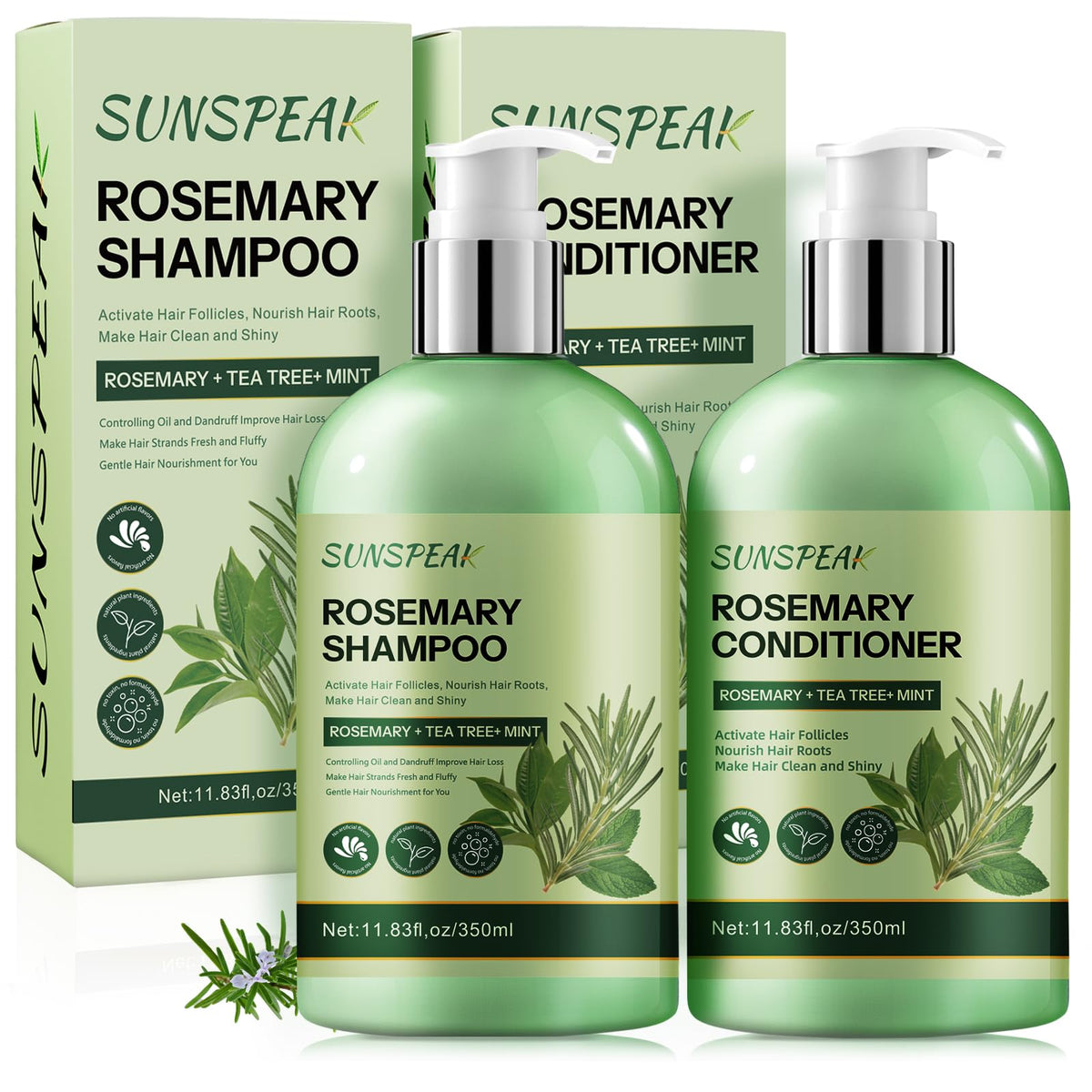 Sunspeak front packaging showing shampoo and conditioner duo for fuller hair