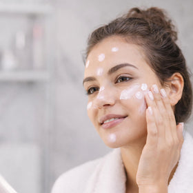Suntegrity cream texture close-up highlighting lightweight, velvety finish