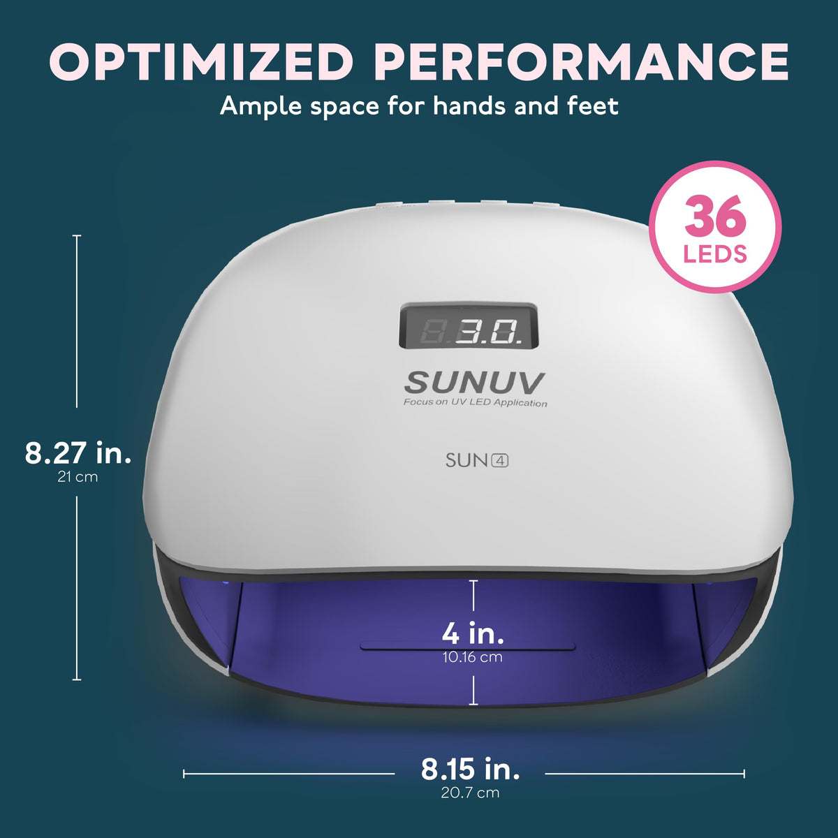 SUNUV lamp curing a manicure to speed up at-home nail work