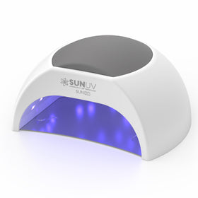 SUNUV sun2c front view shows compact lamp and neutral grey finish for neat workspace