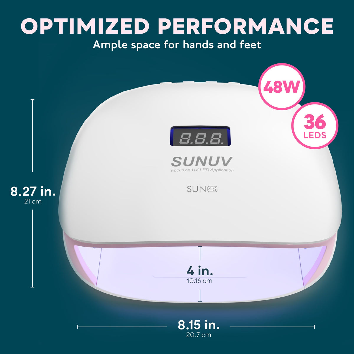 SUNUV SUN4S close detail of LED array showing durable diodes for consistent curing