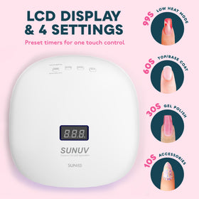 SUNUV SUN4S removable base detached to show pedicure compatibility and easy cleaning