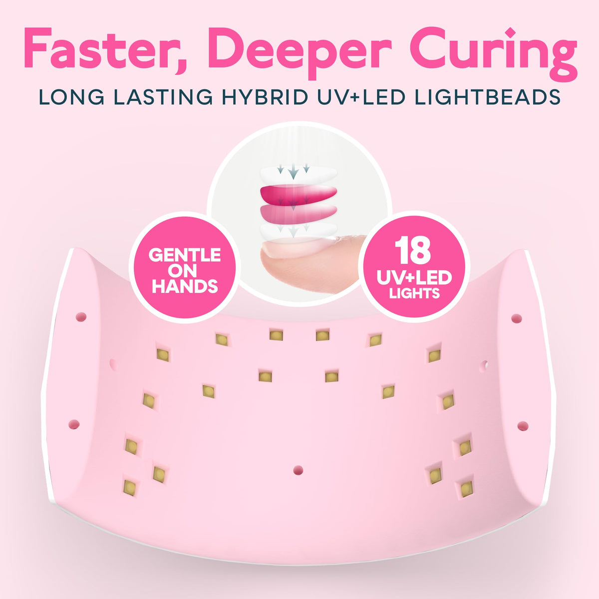 SUNUV hand inside SUN9C lamp curing gel nails for fast, even results
