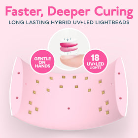 SUNUV hand inside SUN9C lamp curing gel nails for fast, even results