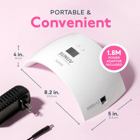 SUNUV SUN9X Plus next to a smartphone showing compact portable scale