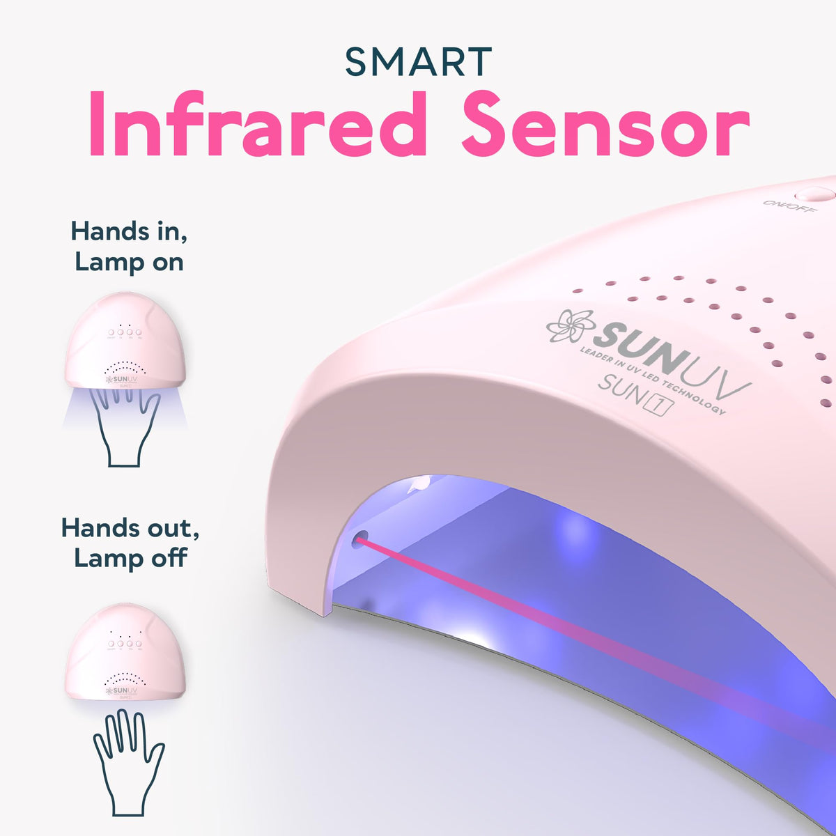 SUNUV SUNone with removable base detached for pedicure clearance and easy cleaning