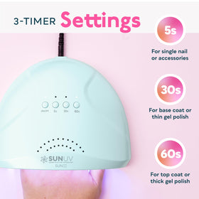 SUNUV lamp with removed base for pedicure use, more space and easier access
