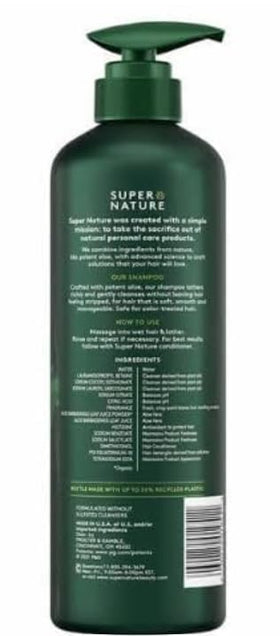 Generic Super Nature label closeup highlighting ingredients and clean formula