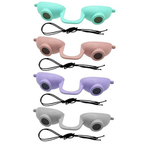 Super Sunnies front view of 4-pack showing compact protective goggles and convenience