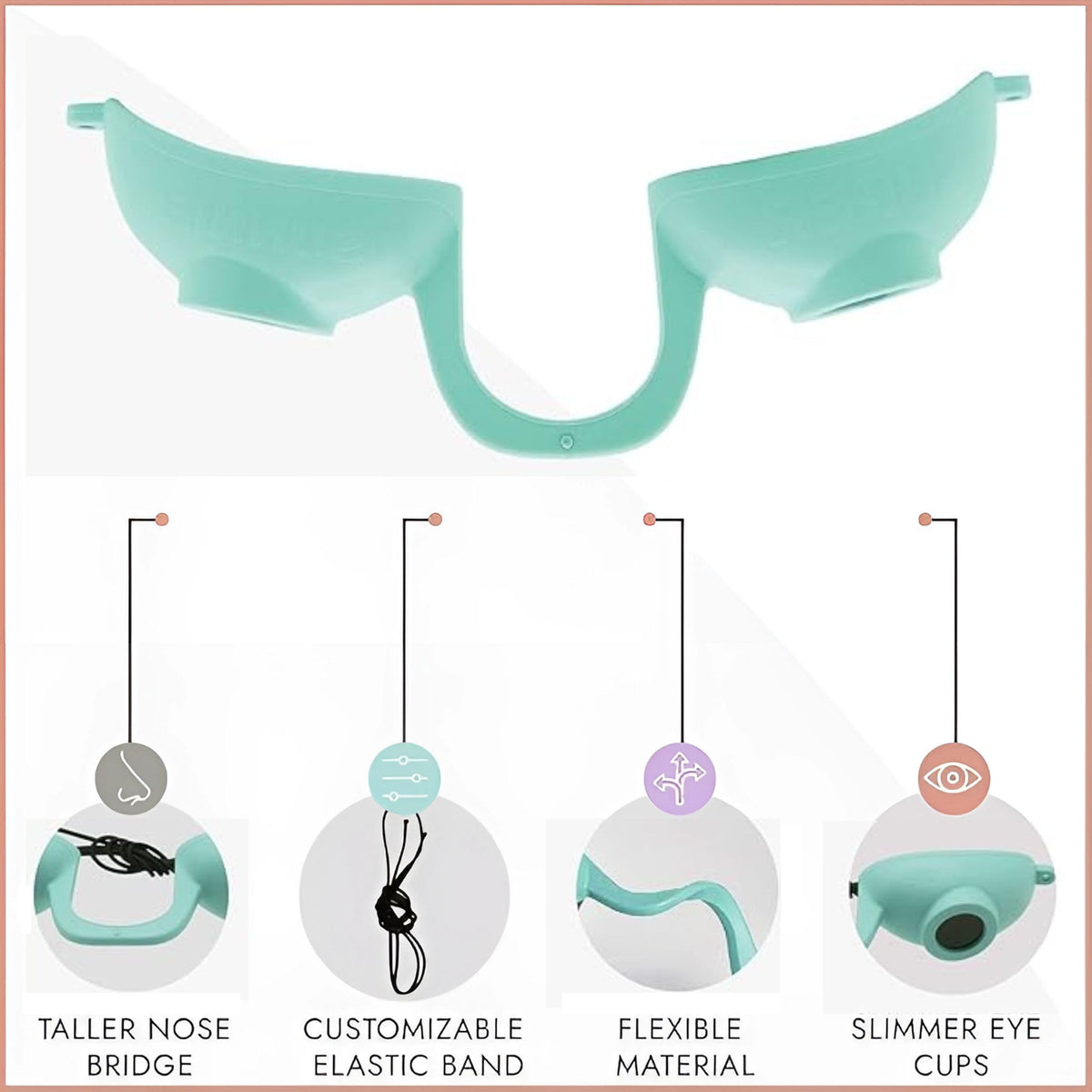 Super Sunnies slim eyeshield profile illustrating low-profile fit and reduced bulk