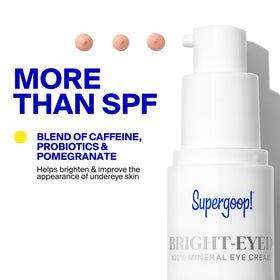 Supergoop! label close-up highlighting mineral zinc oxide ingredient