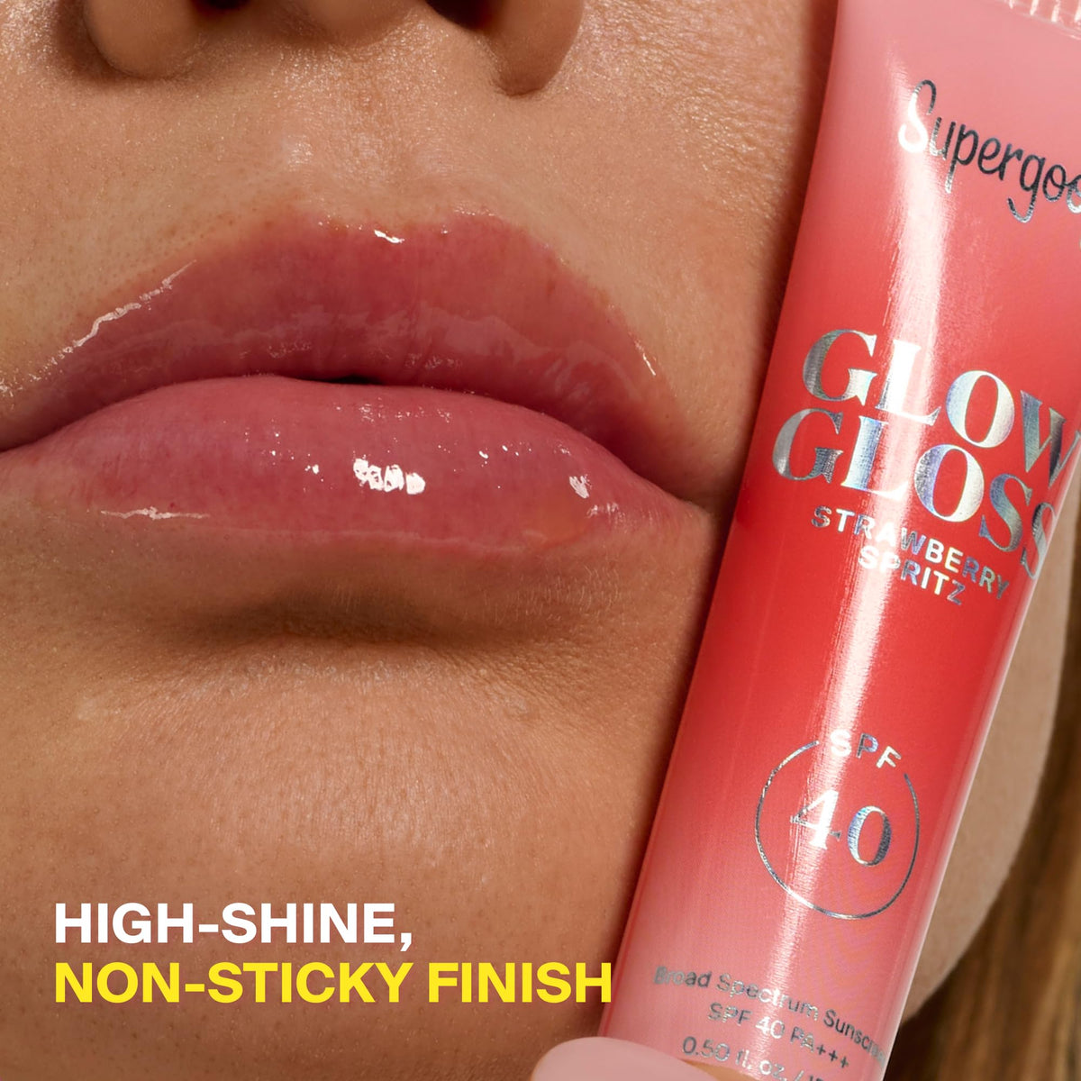 Supergoop! reapplying after food illustrating convenient SPF replenishment