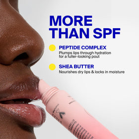 Supergoop! reapplying after a meal demonstrating convenient reapplication benefit