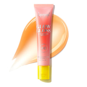 Supergoop! front packaging showing SPF 40 and glossy finish benefits