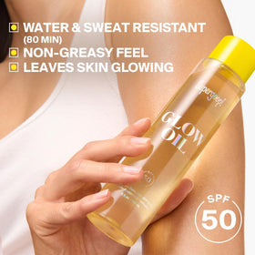 Supergoop! oil texture on skin demonstrating fast absorption and glow