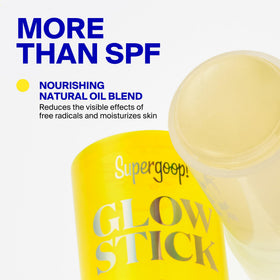 Supergoop! Glow Stick tucked in a pocket for convenient on-the-go protection