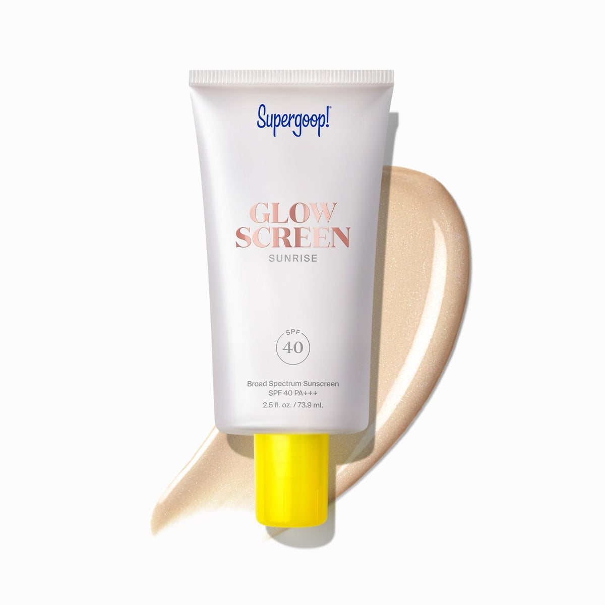 Supergoop! front tube showing packaging and SPF benefit