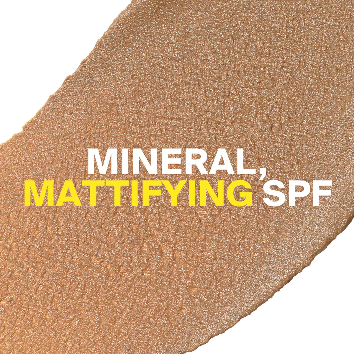 Supergoop! close-up texture shot showing smooth mattifying finish benefit