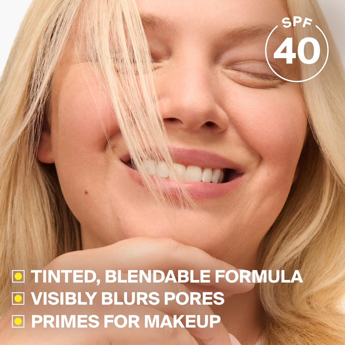 Supergoop! applied on hand demonstrating blendability and non-greasy feel