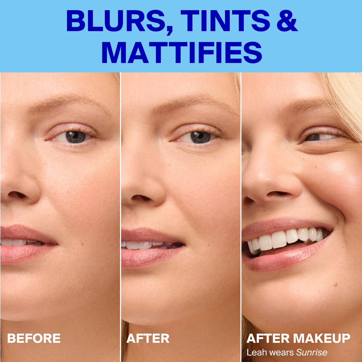 Supergoop! applied under foundation demonstrating primer compatibility