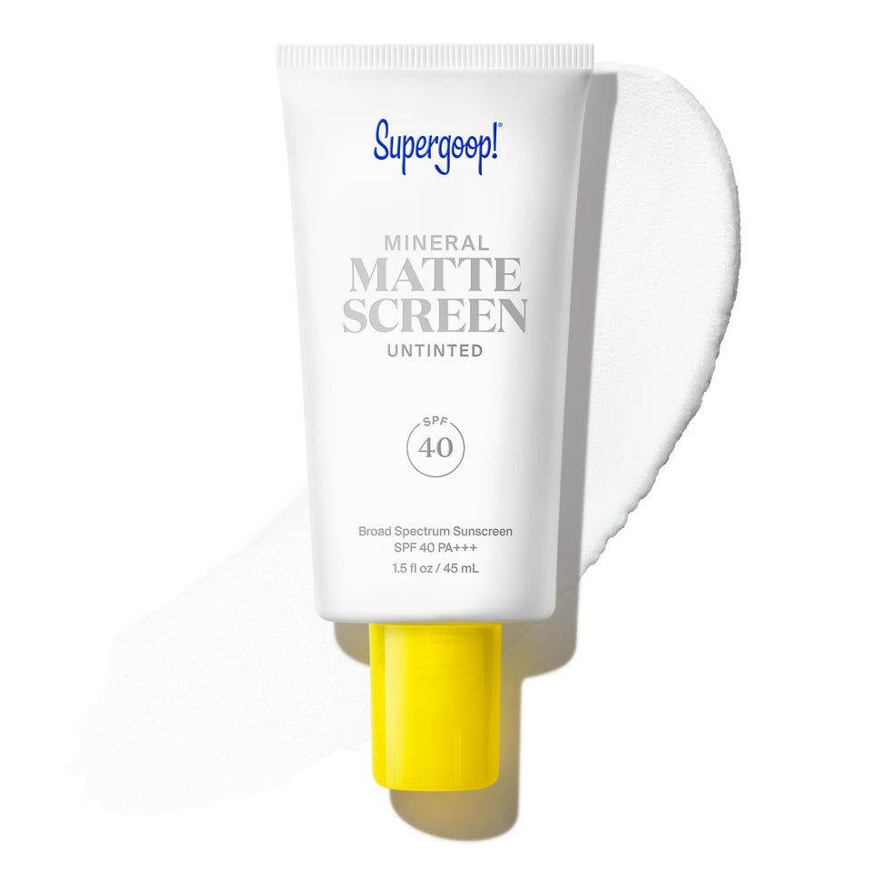 Supergoop! front packaging tube showing SPF 40 and matte benefit