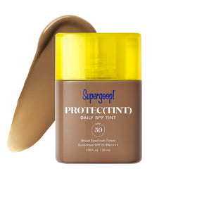 Supergoop! front packaging showing Protec(tint) SPF 50 and benefits