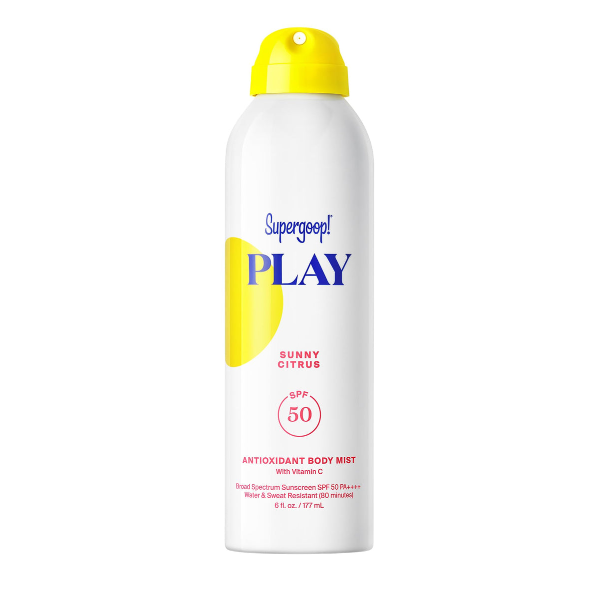 Supergoop! front packaging showing SPF 50 and active day protection