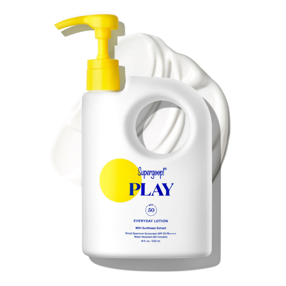 supergoop! front packaging 18oz pump showing daily SPF protection