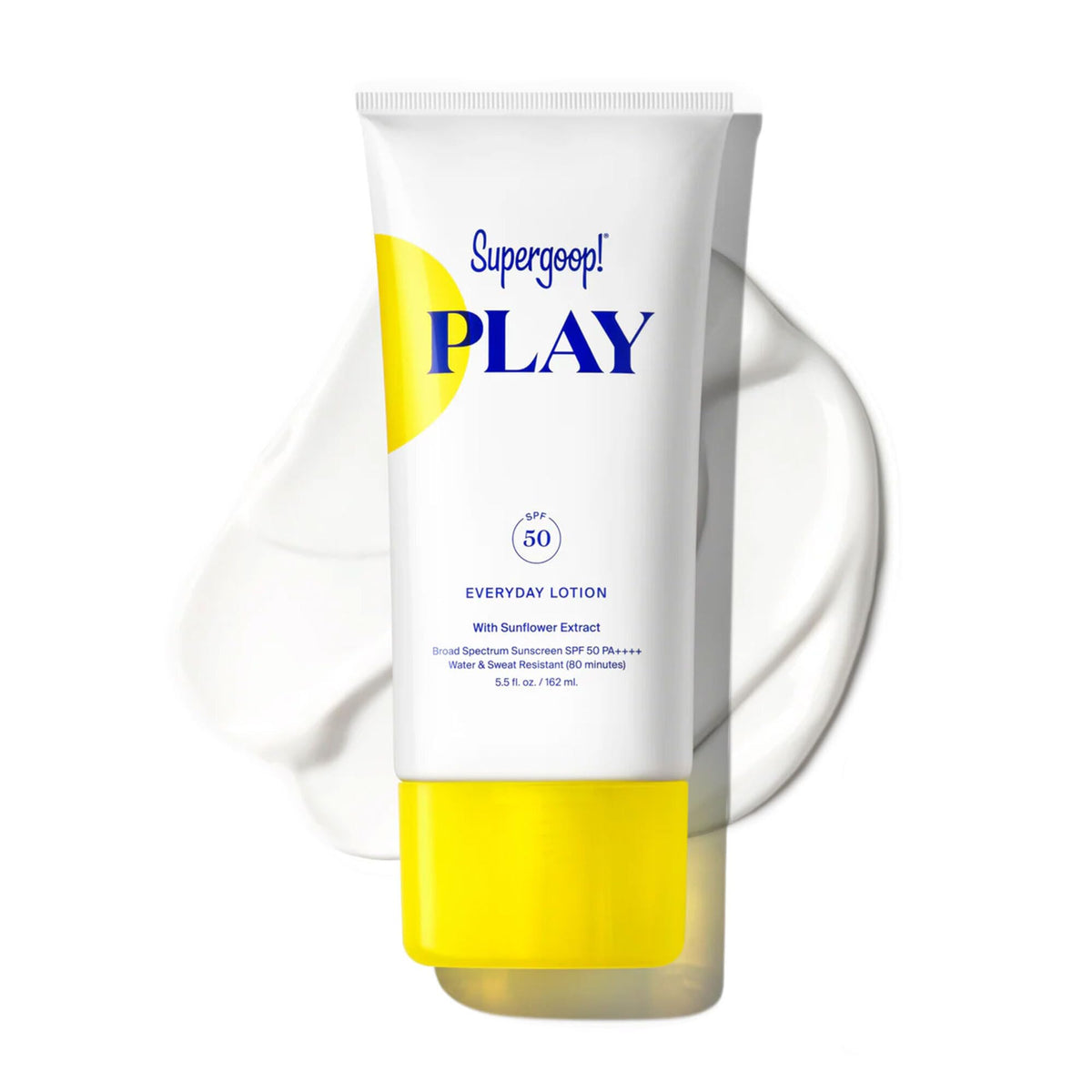 Supergoop! front packaging showing SPF 50 and active-friendly design