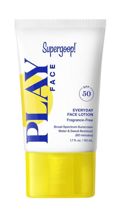Supergoop! front packaging showing product and SPF benefit