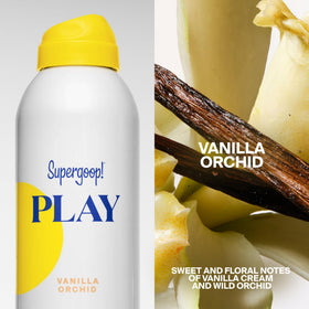 Supergoop! label detail with vitamin C and antioxidant ingredient focus