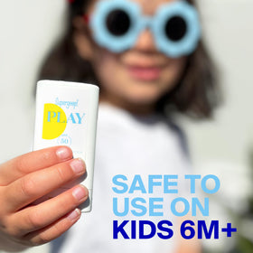 Supergoop! label detail displaying SPF 50 and mineral formula for clear ingredient information