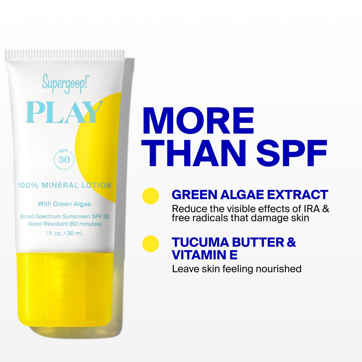 Supergoop! sunscreen in a beach setting demonstrating water-resistant use