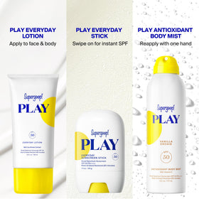 Supergoop! product packaging and cap showing non-aerosol design
