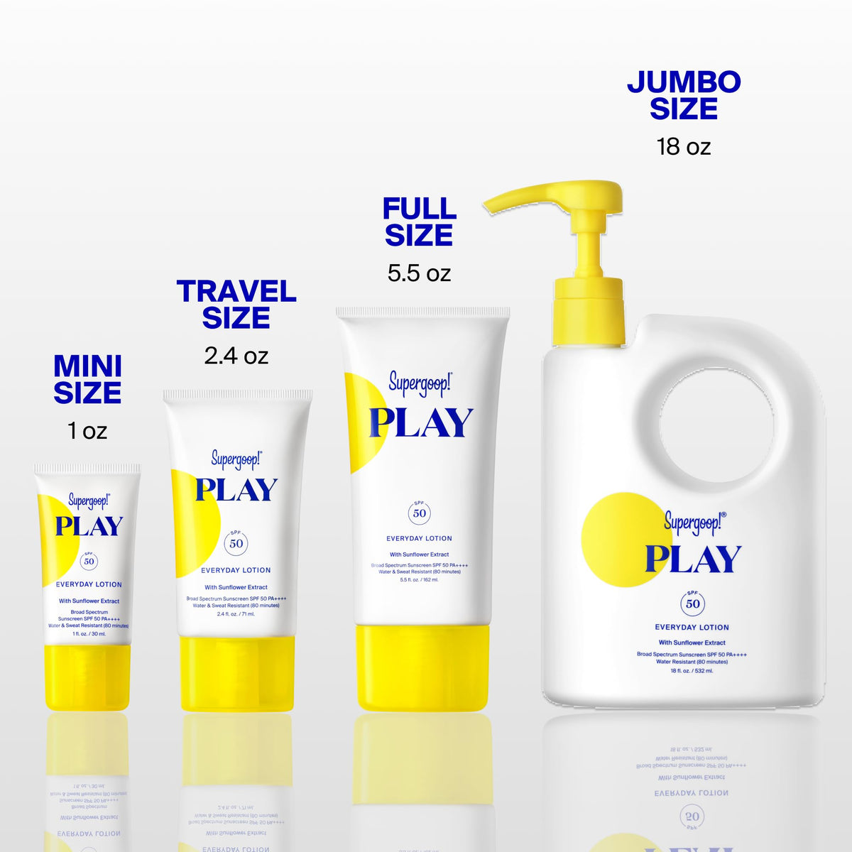 Supergoop! bottle next to passport showing travel-ready size