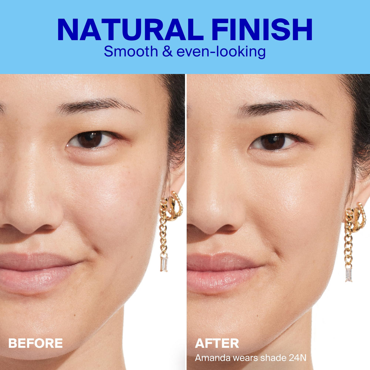 Supergoop! 24N swatch on skin demonstrating natural finish and blendable coverage