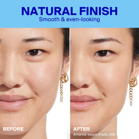 Supergoop! 24N swatch on skin demonstrating natural finish and blendable coverage