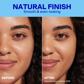 Supergoop! application with fingers demonstrating easy blending and comfort