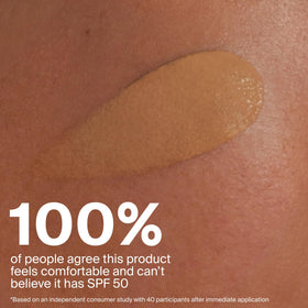 Supergoop! Protec(tint) applied with fingers demonstrating easy blending and immediate smoothing effect