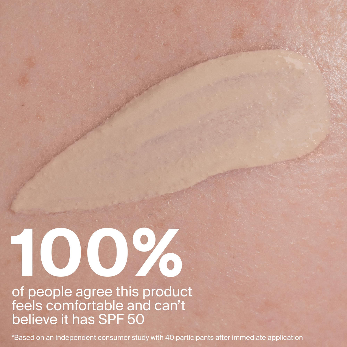 Supergoop! product being blended with fingers demonstrating effortless application