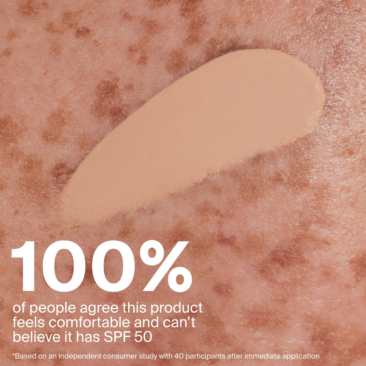 Supergoop! application with fingers illustrates easy, streak-free blending