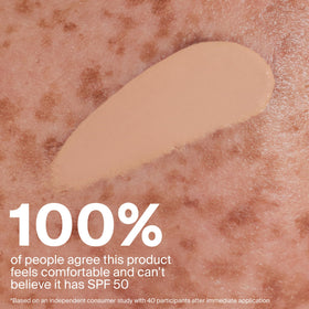 Supergoop! application with fingers illustrates easy, streak-free blending