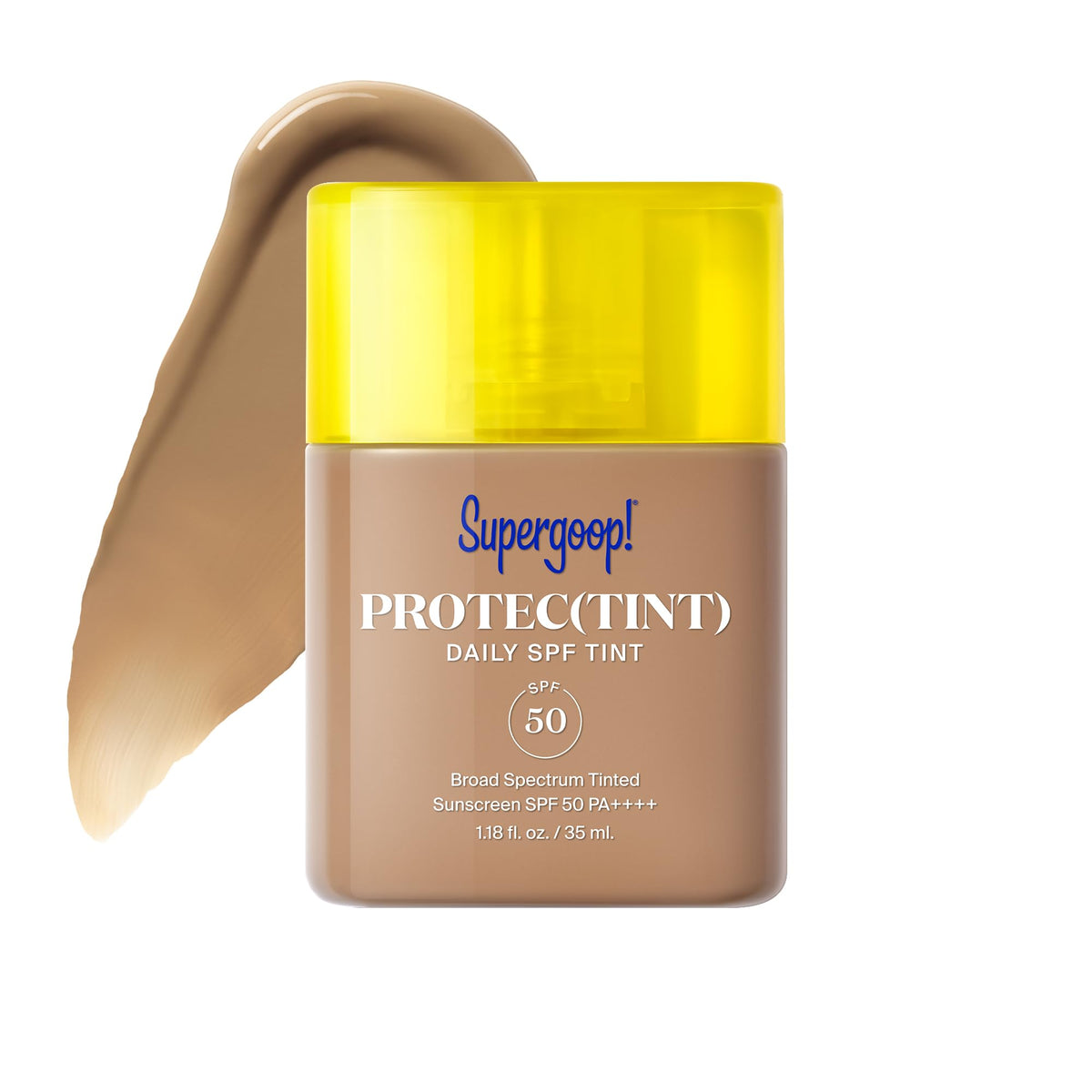 Supergoop! Protec(tint) front packaging showing compact bottle and shade 32N for quick identification
